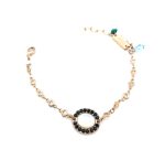 Mariana Bracelet Alluring White Shell Mineral & Jet Swarovski Crystals Zanzibar Africa Coll. - Image 3