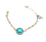 Bracelet By Mariana Woman Lovely Turquoise Mineral and Aquamarine Swarovski Crystals