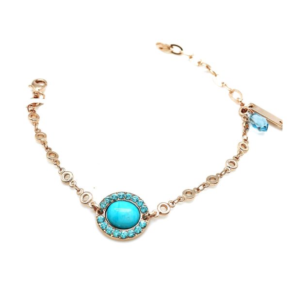 Bracelet By Mariana Woman Lovely Turquoise Mineral and Aquamarine Swarovski Crystals