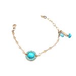 Bracelet By Mariana Woman Lovely Turquoise Mineral and Aquamarine Swarovski Crystals - Image 2