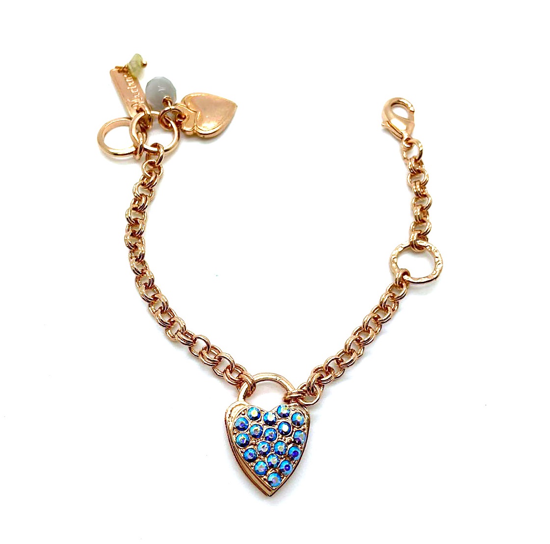 B-4019-5-215AB-RG (3) Mariana Bracelet Heart Locket Glitzy Aurora Boreale Austrian Crystal My Treasures Coll. - Image 1