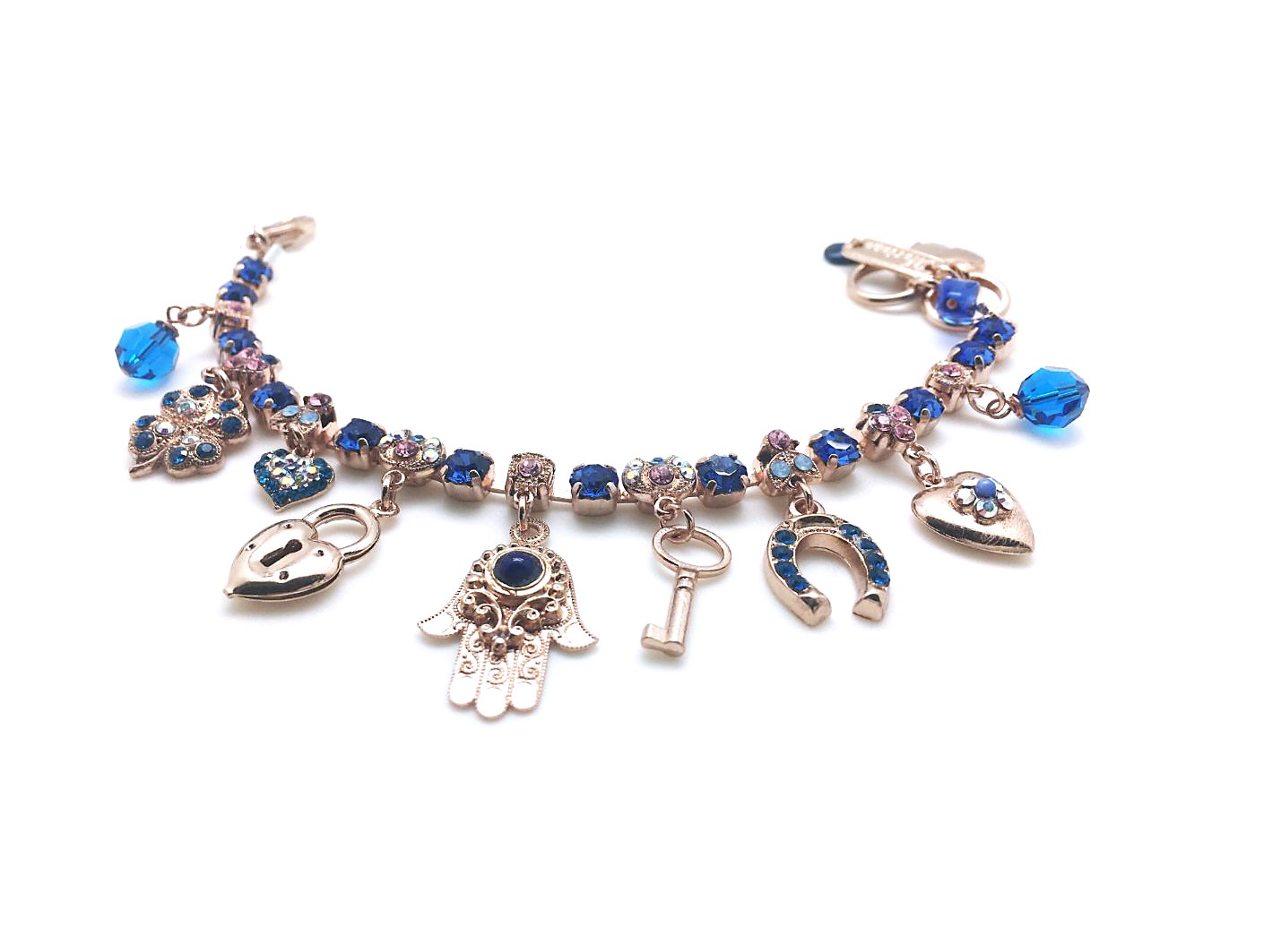 B-4036-1-1068-RG (2) Mariana Bracelet Symbolic Blues Swarovski Crystals Kiss From A Rose Songbook Coll. - Image 1