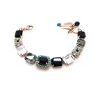 Mariana Bracelet Elegant Turq Mineral, Black & Clear Swarovski Crystals Africa Coll. - Image 3
