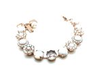 Mariana Bracelet White Howlite & Shell Mineral, Clear Swarovski Crystals Cocktail Hour Coll. - Image 3