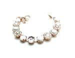 Mariana Bracelet White Howlite & Shell Mineral, Clear Swarovski Crystals Cocktail Hour Coll. - Image 2