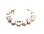 Mariana Bracelet White Howlite & Shell Mineral, Clear Swarovski Crystals Cocktail Hour Coll.