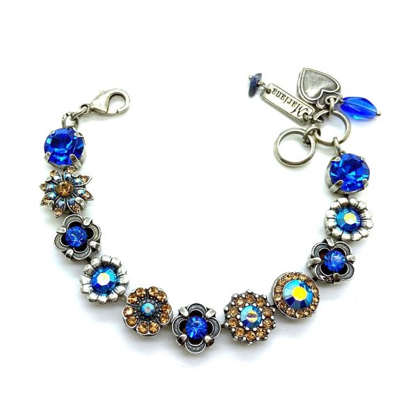 Bracelet By Mariana Woman Stylish Sapphire and Smoked Topaz Swarovski Crystals