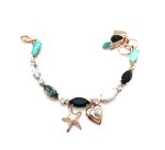 Mariana Bracelet Sophisticated Turq, Shell Mineral & Black Swarovski Crystals Africa Coll. - Image 3