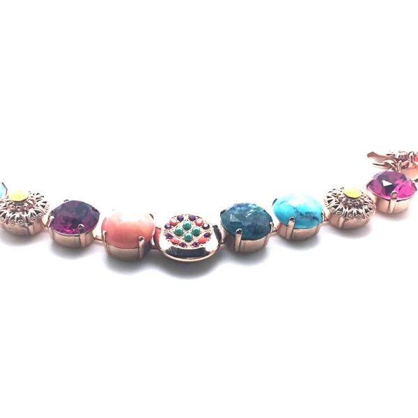 Mariana Bracelet Turquoise Mineral & Multi Color Swarovski Crystals Masai Africa Coll.