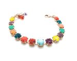 Mariana Bracelet Sparkling Turq Mineral & Multi Color Swarovski Crystals Africa Coll.