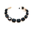 Bracelet By Mariana Woman Emerald Shape Classy Jet Black Swarovski Crystals - Image 2