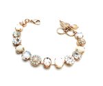 Mariana Bracelet Stunning Lt Peach, Clear & Whites Swarovski Crystals Kalahari Africa Coll.