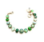 Bracelet By Mariana Woman Malachite Minerals and Opal Swarovski Crystals