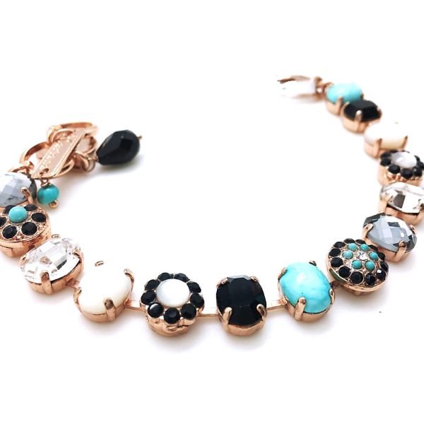 Mariana Bracelet Charming Turq, Shell Minerals & Black Swarovski Crystals Africa Coll.