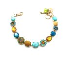 Bracelet By Mariana Woman Jasper and Turquoise Minerals and Opal Swarovski Crystals-RG - Image 2