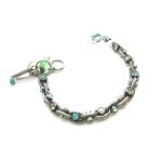 Mariana Bracelet Chain Peridot & Lt Turq Swarovski Crystals Caprioska Cocktail Hour Coll.