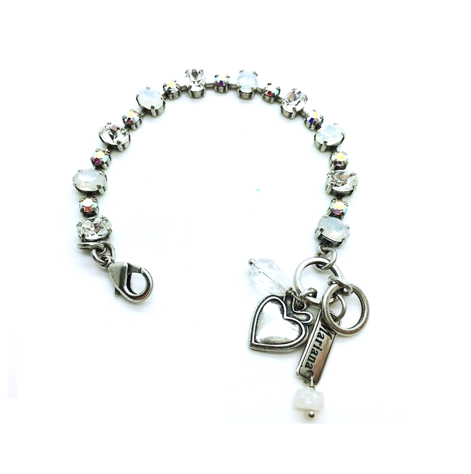 B-4508-1-001-SP (2) Bracelet By Mariana Icons Coll. Glitzy Clear, AB & Opal Swarovski Crystals - Image 1