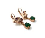 Earrings By Mariana Inspiration Coll. Eagle Amethyst and Green Swarovski Crystals - Image 3