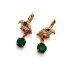 Earrings By Mariana Inspiration Coll. Eagle Amethyst and Green Swarovski Crystals