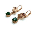 Earrings By Mariana Inspiration Coll. Eagle Amethyst and Green Swarovski Crystals - Image 2