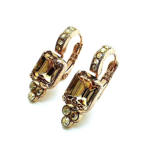 Earrings By Mariana Woman Classy Golden Shadow Swarovski Crystals