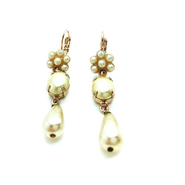 Mariana Earrings Dangling Pearl Mineral My Treasures Coll.