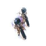 Earrings By Mariana Exude Elegance Jet and Topaz Swarovski Crystals - Image 2