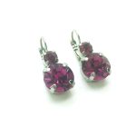 Mariana Earrings Silver Plated Fuchsia Pink Swarovski Crystal My Treasures Coll. - Image 2