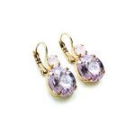 Earrings By Mariana Woman Dainty Violet and Rose Opal Swarovski Crystals - Image 3
