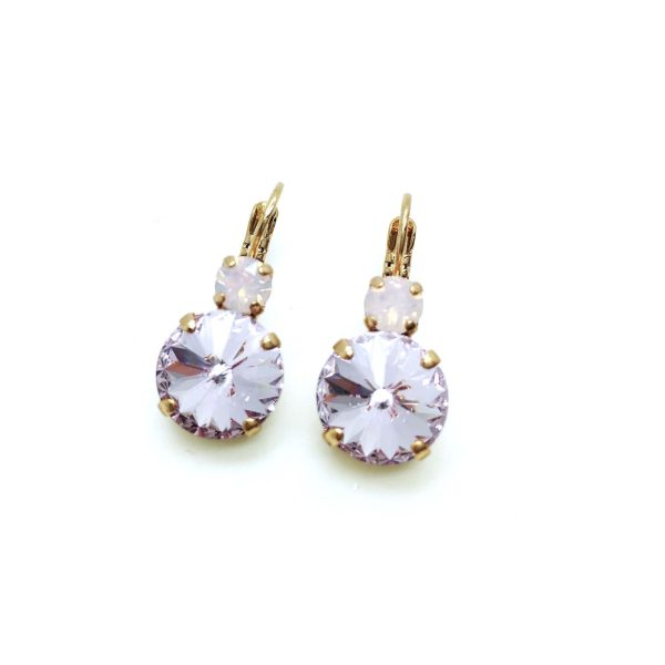 Earrings By Mariana Woman Dainty Violet and Rose Opal Swarovski Crystals