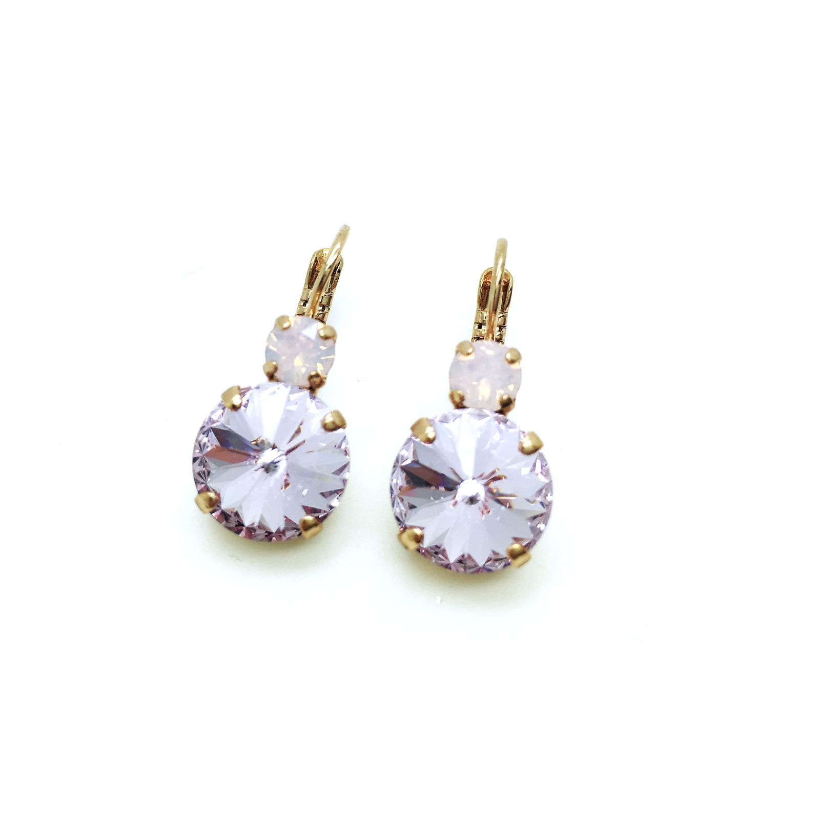 E-1037R-395371-RG6 (3) Earrings By Mariana Woman Dainty Violet and Rose Opal Swarovski Crystals - Image 1