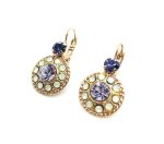 Earrings By Mariana Woman Tanzanite and Light Amethyst Swarovski Crystals - Image 2