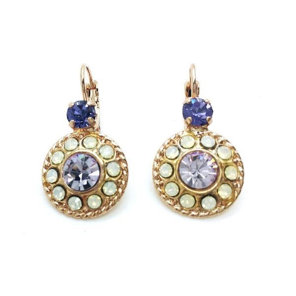 Earrings By Mariana Woman Tanzanite and Light Amethyst Swarovski Crystals