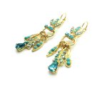 Mariana Earrings Ocean & Light Blue Swarovski Crystals On A clear Day Inspiration Coll. YG Plated