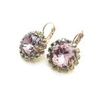 Earrings By Mariana Woman Faceted Pink and Gold Swarovski Crystals