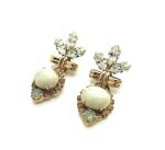 Mariana Earrings Exquisite White Turq Mineral & Clear Swarovski Crystals Nirvana Coll. - Image 2
