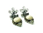Earrings By Mariana Woman White Turquoise Mineral and Clear Swarovski Crystals - Image 3