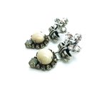 Earrings By Mariana Woman White Turquoise Mineral and Clear Swarovski Crystals - Image 2