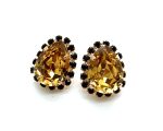 Mariana Earrings Luxurius Golden Shadow & Jet Swarovski Crystals My Treasures Coll.