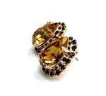 Mariana Earrings Luxurius Golden Shadow & Jet Swarovski Crystals My Treasures Coll. - Image 2