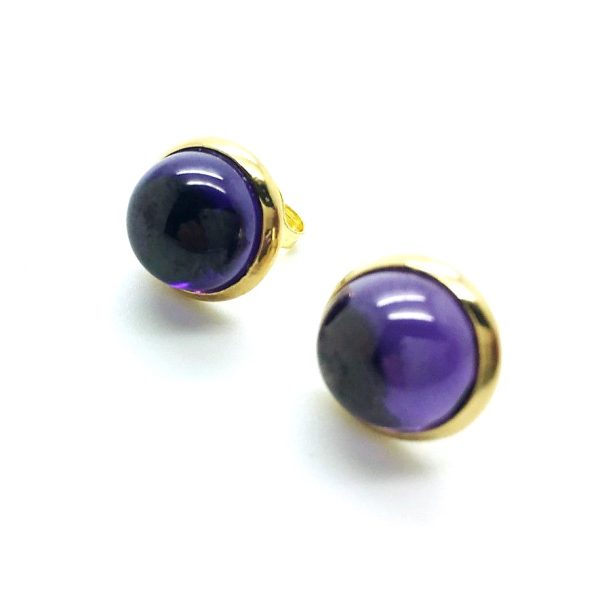 Mariana Earrings Dainty Round Amethyst Mineral My Treasures Coll.