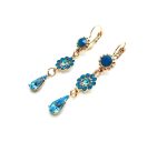 Earrings By Mariana Woman Dangling Aquamarine and Blue Opal Swarovski Crystals - Image 2