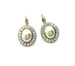 Mariana Earrings Shimmering Cream Pearl & AB Swarovski Crystals My Treasures Coll. - Image 2