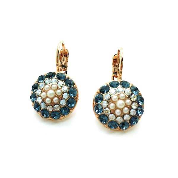 Mariana Earrings Cream Pearl, Blue & Moonlight Swarovski Crystals My Treasures Coll.