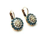 Mariana Earrings Cream Pearl, Blue & Moonlight Swarovski Crystals My Treasures Coll. - Image 3