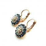 Mariana Earrings Cream Pearl, Blue & Moonlight Swarovski Crystals My Treasures Coll. - Image 2