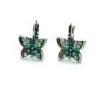 Mariana Earrings Butterfly Shaped Turquoise & Peridot Austrian Crystals Caribbean Life Coll.