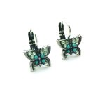 Mariana Earrings Butterfly Shaped Turquoise & Peridot Austrian Crystals Caribbean Life Coll. - Image 2