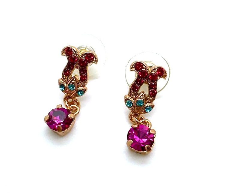E-1173-7-1330-RG2 (2) Mariana Earrings Lovely Tulip Multi Color Swarovski Crystals Daphne East Meets West Coll. - Image 1