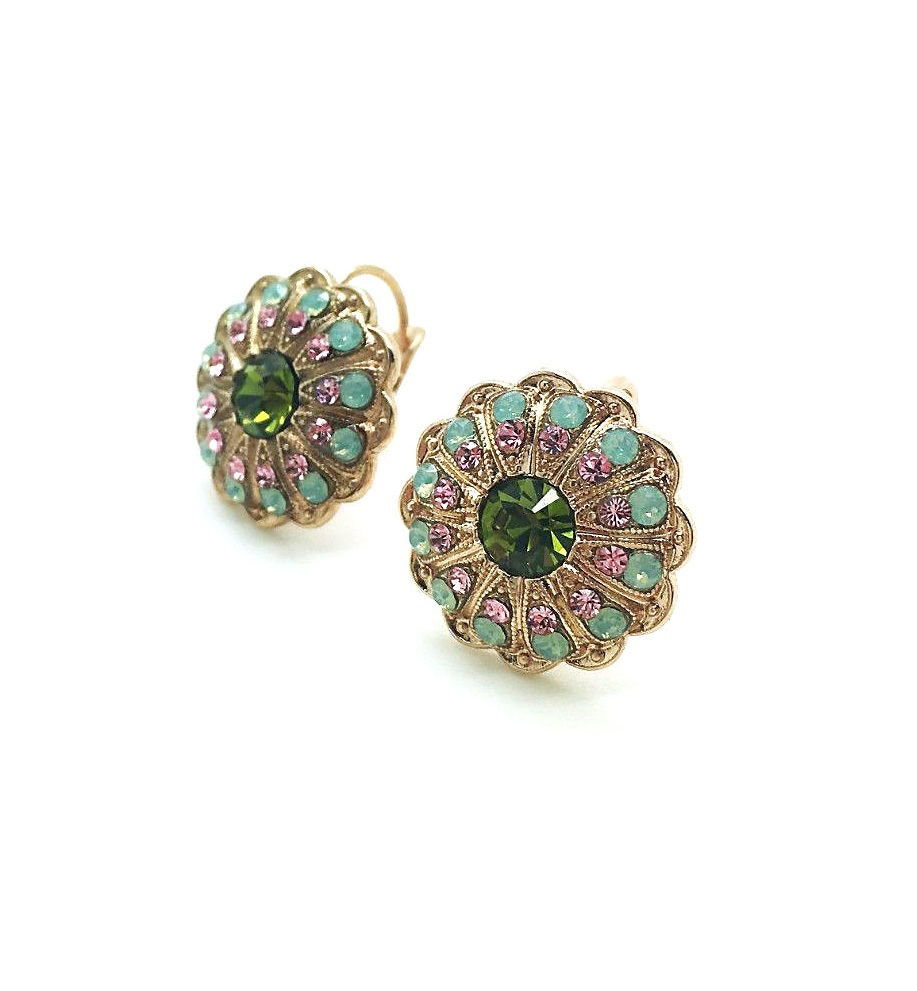 E-1189-806-RG6 (3) Mariana Earrings Adorable Opal, Lt Rose & Green Austrian Crystals My Treasures Coll. - Image 1
